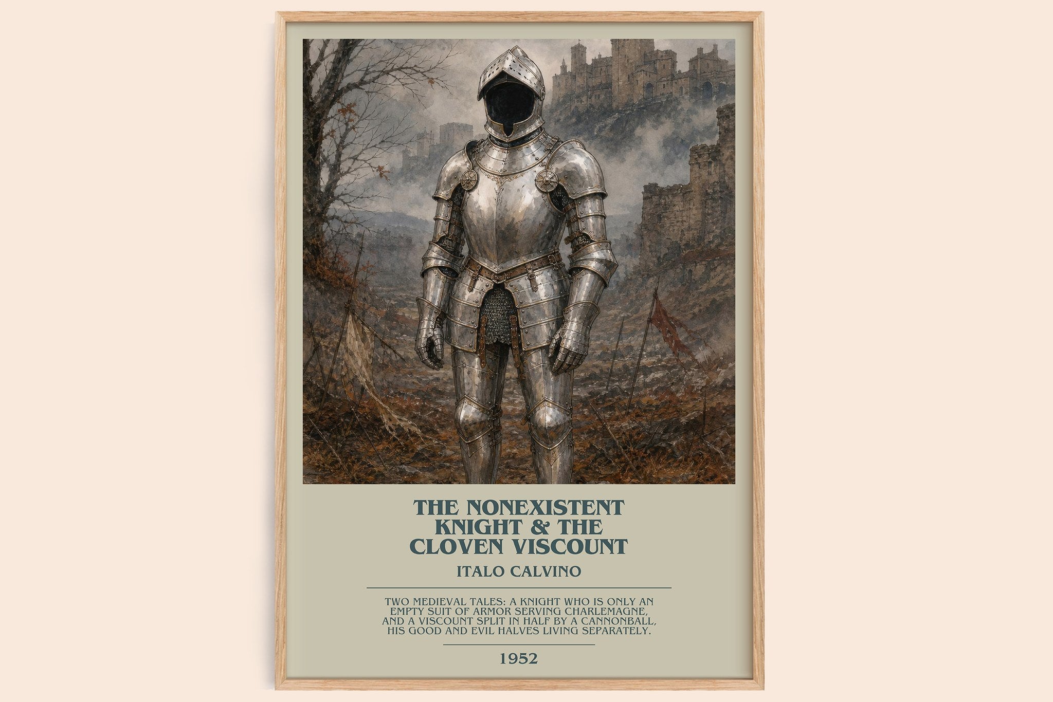 nonexistent knight & The cloven viscount Bookish Wall Art by Italo Calvino