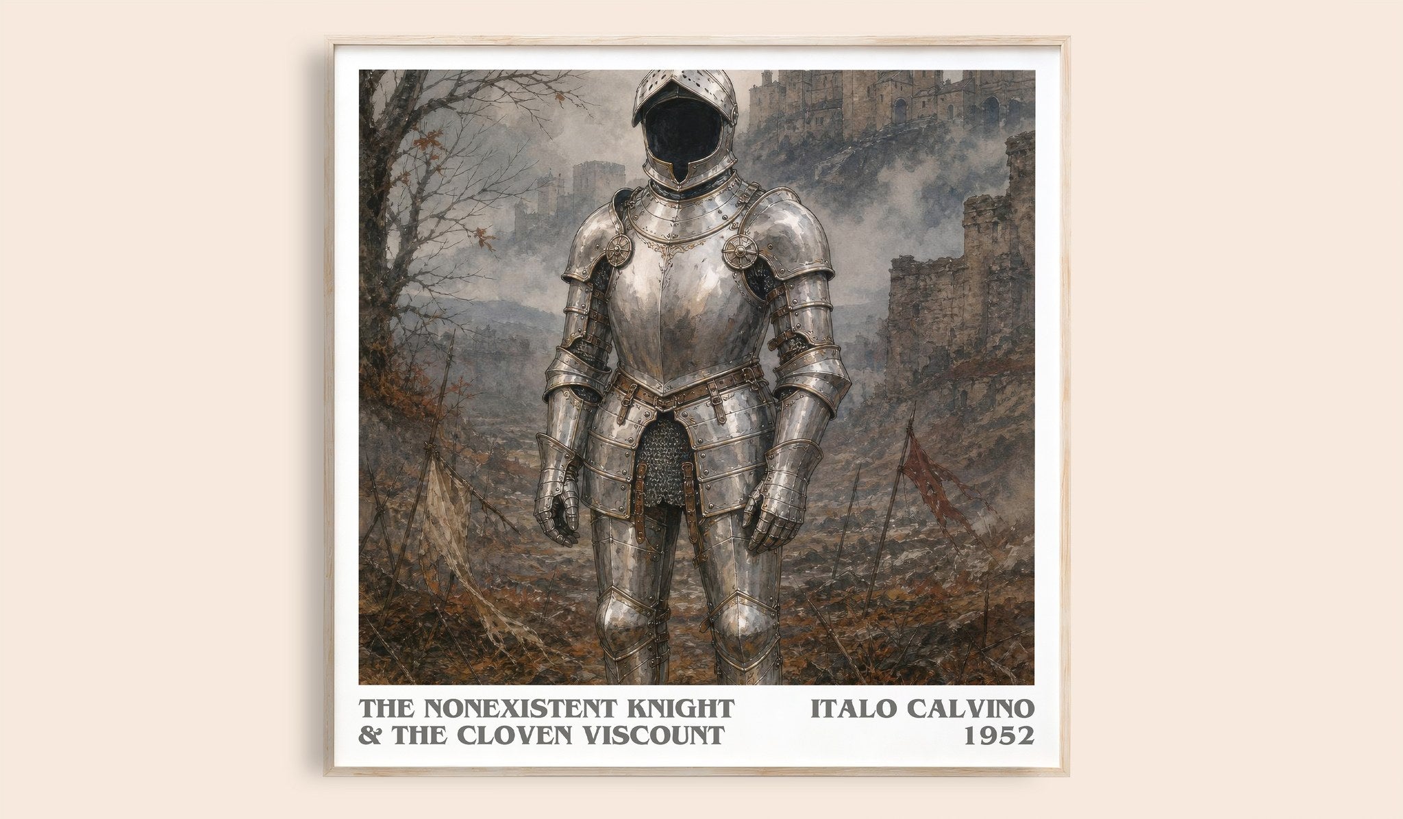 nonexistent knight & The cloven viscount Literary Art Print by Italo Calvino