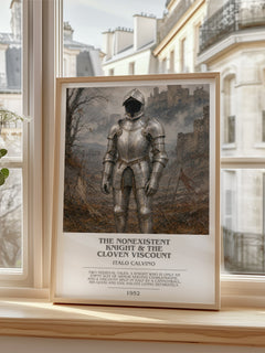 The nonexistent knight & The cloven viscount bookish poster colour and style options – Italo Calvino book art