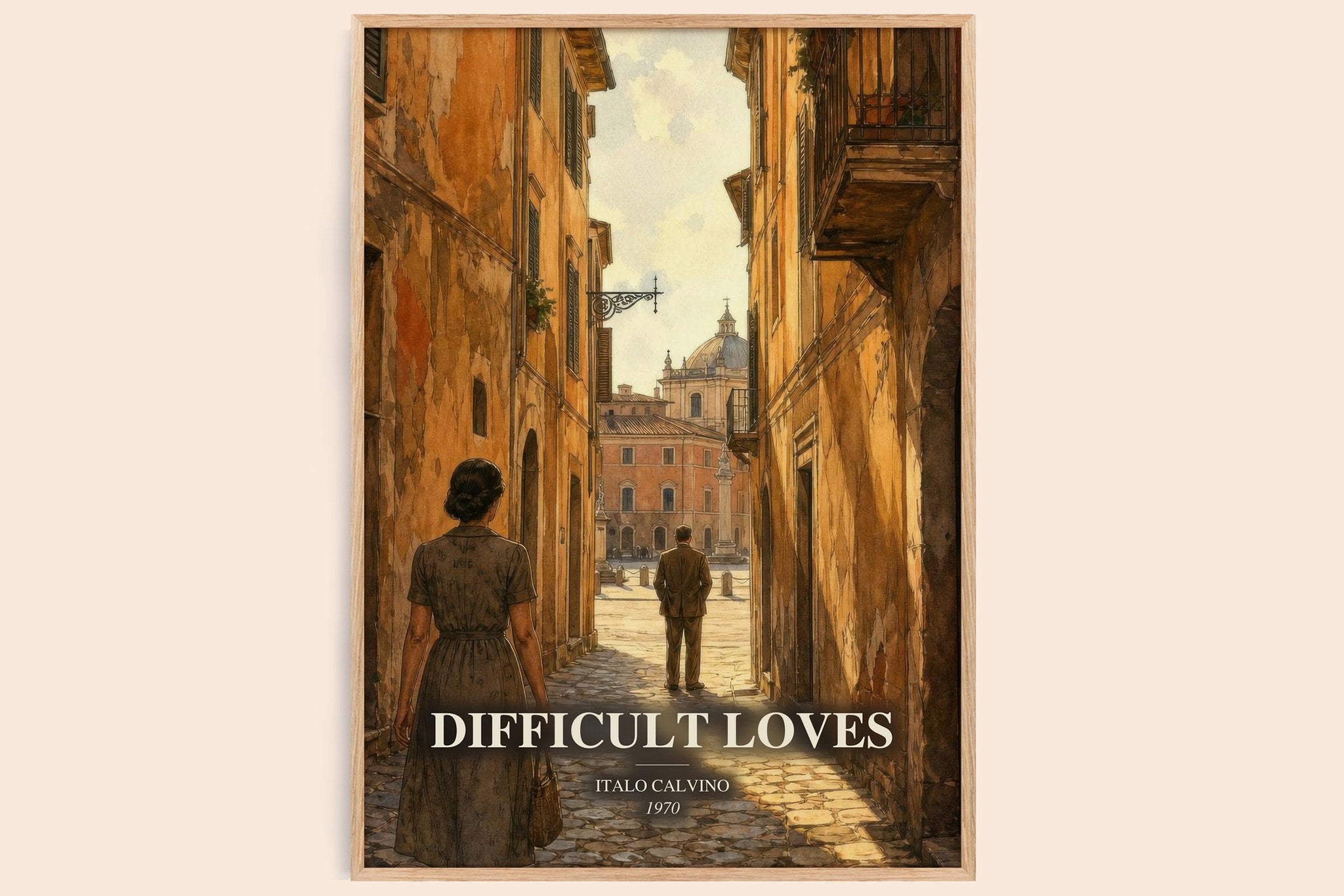 Difficult loves Book Watercolour Illustration by Italo Calvino