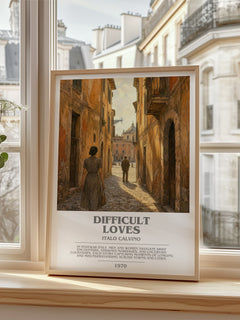 Difficult loves bookish poster colour and style options – Italo Calvino book art