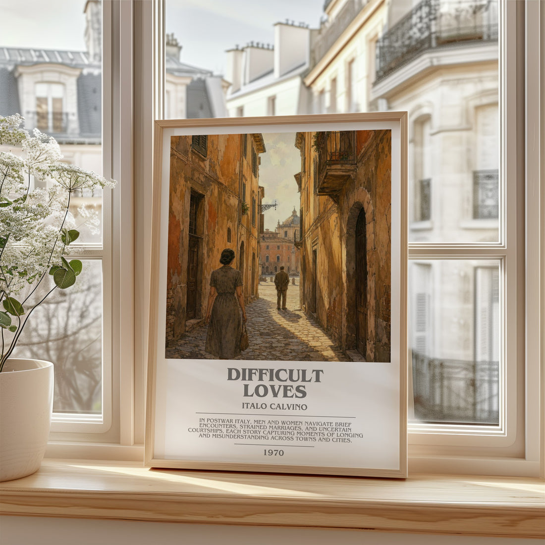 Difficult loves bookish poster colour and style options – Italo Calvino book art