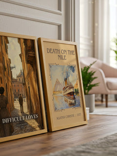 Difficult loves watercolour print framed by window – literary home decor