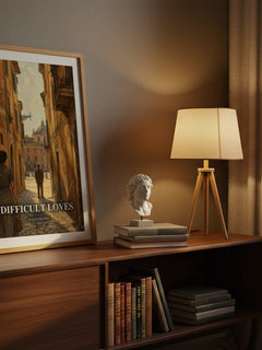 Difficult loves watercolour print on bookshelf – Italo Calvino fan gift