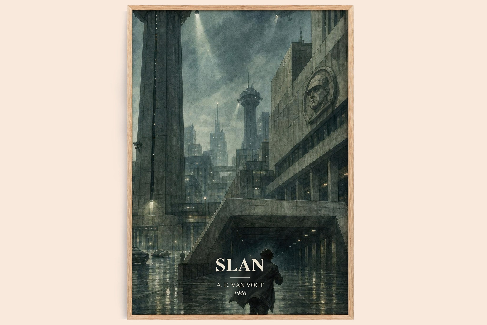 Slan Book Watercolour Illustration by A. E. van Vogt