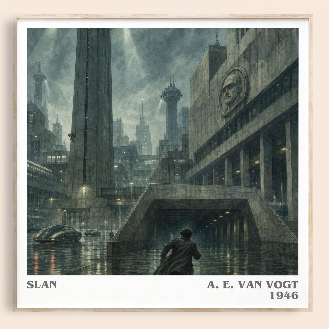 Slan literary book poster by A. E. van Vogt – framed literary art print