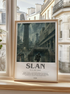Slan bookish poster colour and style options – A. E. van Vogt book art