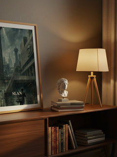 Slan watercolour print on bookshelf – A. E. van Vogt fan gift
