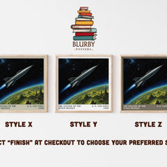 The Voyage of the Space Beagle literary print in frame leaning in hallway – sci fi wall art