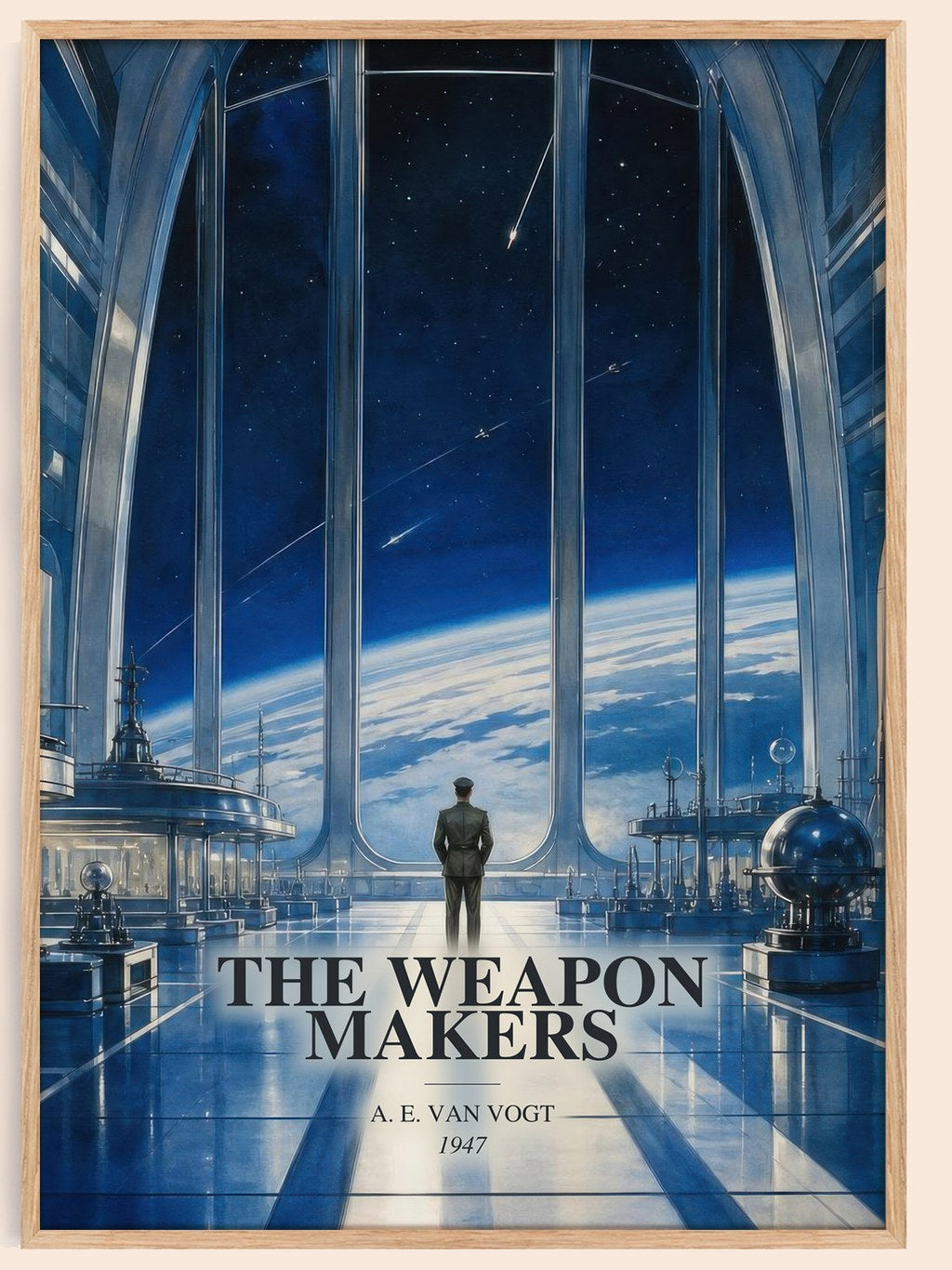 The Weapon Makers watercolour book poster by A. E. van Vogt – framed literary art print
