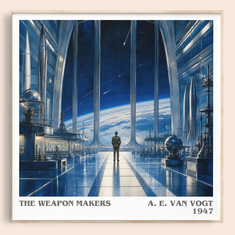 The Weapon Makers literary book poster by A. E. van Vogt – framed literary art print