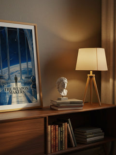 The Weapon Makers watercolour print on bookshelf – A. E. van Vogt fan gift