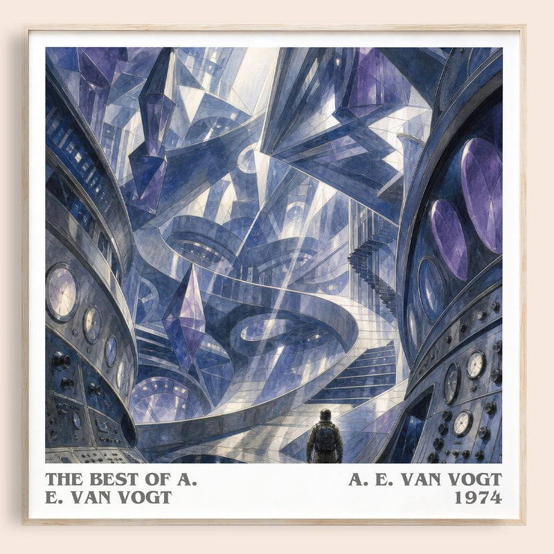 The Best of A. E. van Vogt literary book poster by A. E. van Vogt – framed literary art print