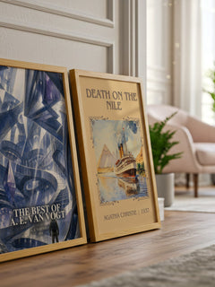The Best of A. E. van Vogt watercolour print framed by window – literary home decor