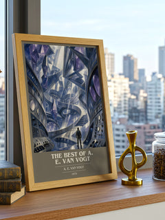 The Best of A. E. van Vogt book cover print framed by window – literary home decor