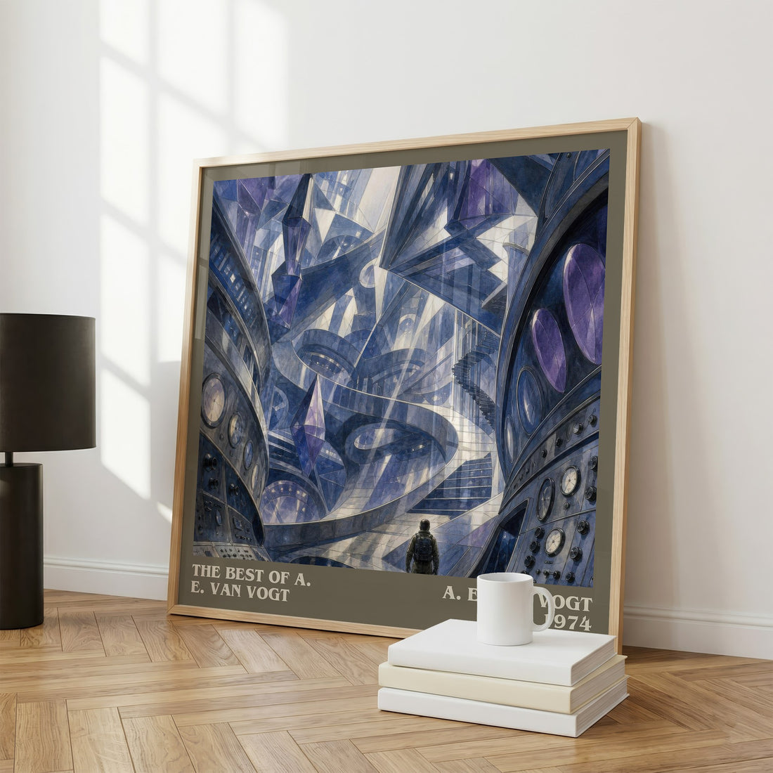 The Best of A. E. van Vogt literary print framed by window – literary home decor