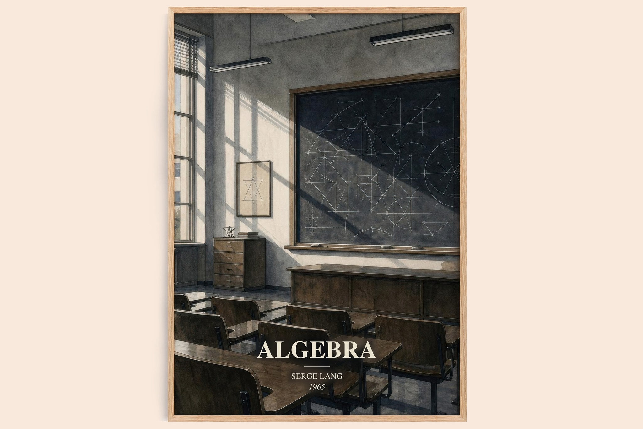 Algebra Book Watercolour Illustration by Serge Lang