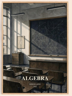 Algebra watercolour book poster by Serge Lang – framed literary art print