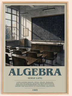 Algebra bookish book poster by Serge Lang – framed literary art print