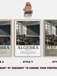 Algebra bookish print in frame leaning in hallway – non fiction wall art