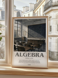 Algebra bookish poster colour and style options – Serge Lang book art
