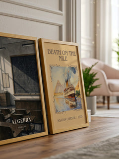Algebra watercolour print framed by window – literary home decor