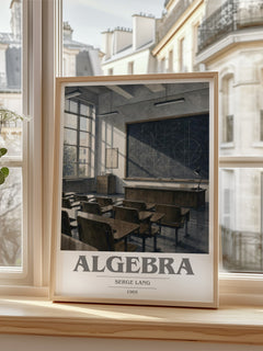 Algebra book cover poster colour and style options – Serge Lang book art