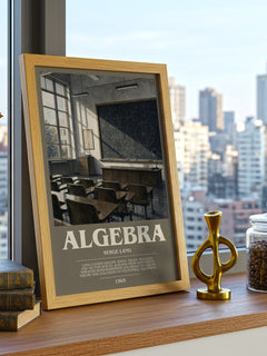 Algebra bookish print framed by window – literary home decor