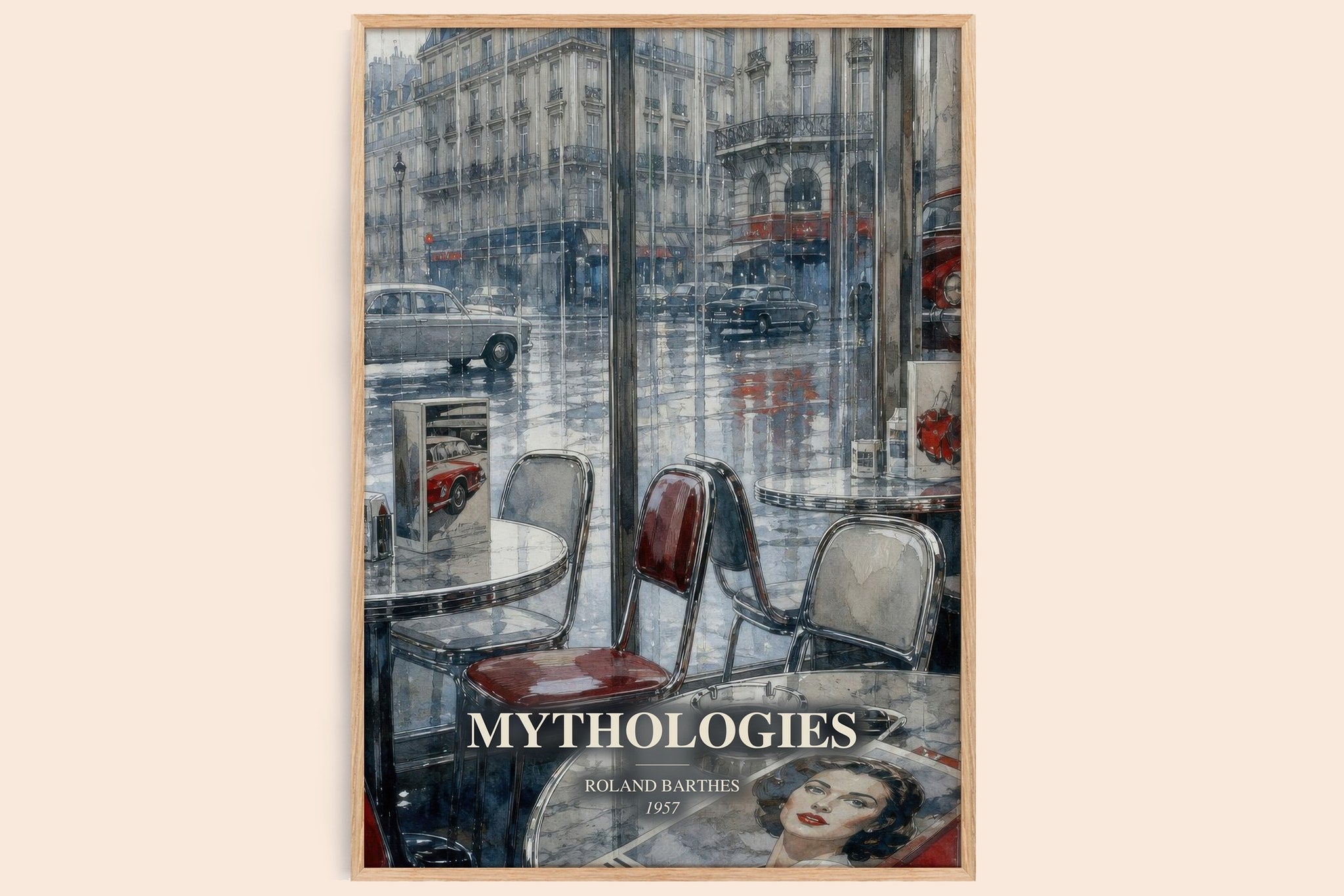 Mythologies Book Watercolour Illustration by Roland Barthes