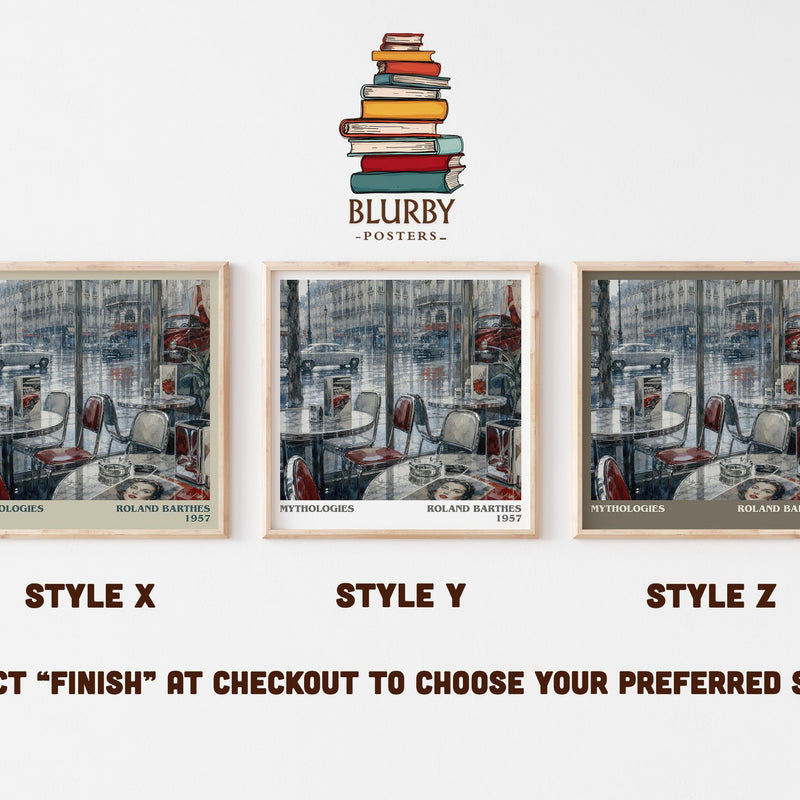 Mythologies literary print in frame leaning in hallway – philosophy wall art
