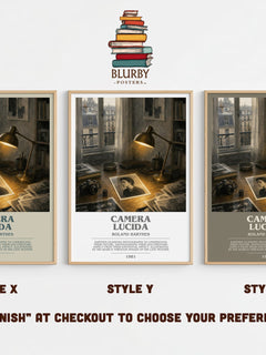 Camera Lucida bookish print in frame leaning in hallway – philosophy wall art