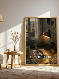 Camera Lucida watercolour print in frame leaning in hallway – philosophy wall art