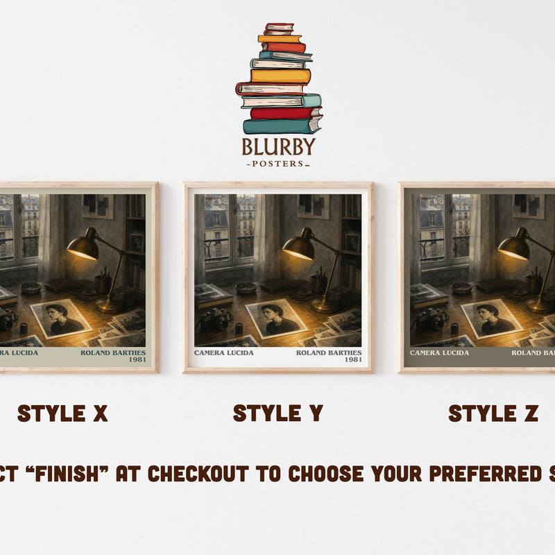 Camera Lucida literary print in frame leaning in hallway – philosophy wall art