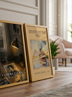 Camera Lucida watercolour print framed by window – literary home decor