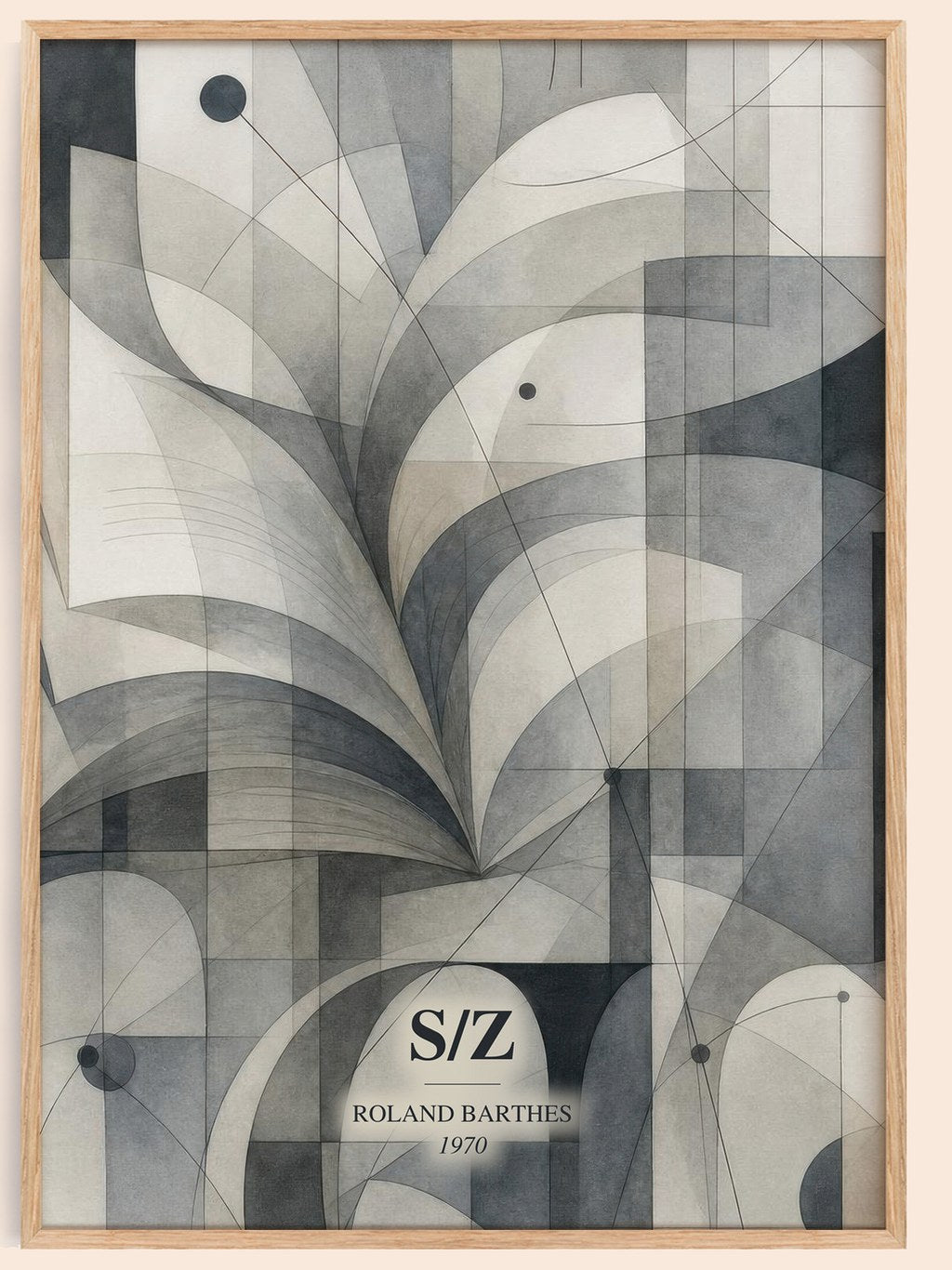S/Z watercolour book poster by Roland Barthes – framed literary art print