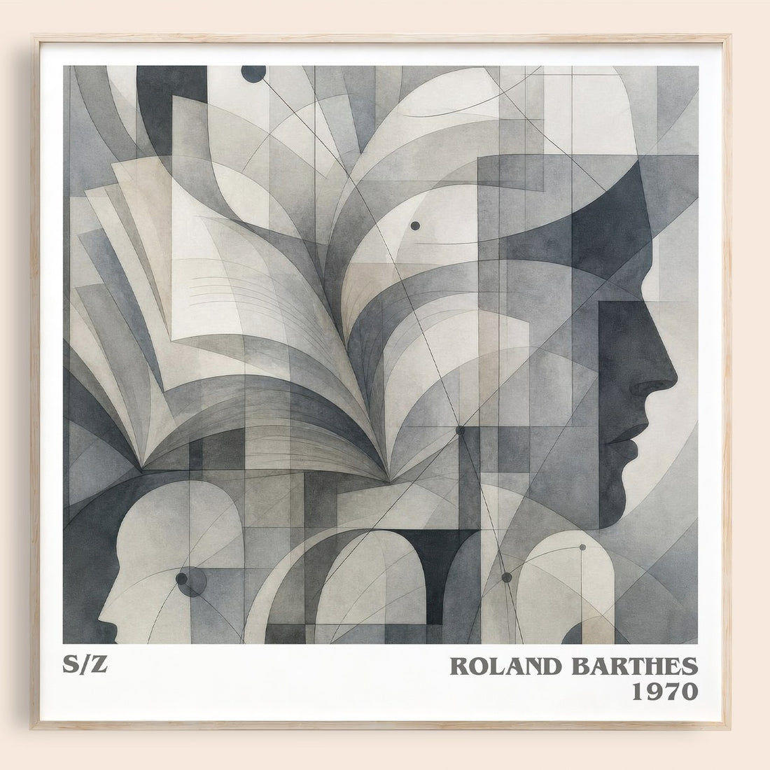 S/Z literary book poster by Roland Barthes – framed literary art print