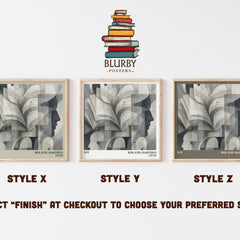 S/Z literary print in frame leaning in hallway – non fiction wall art