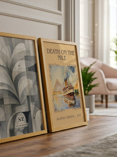 S/Z watercolour print framed by window – literary home decor