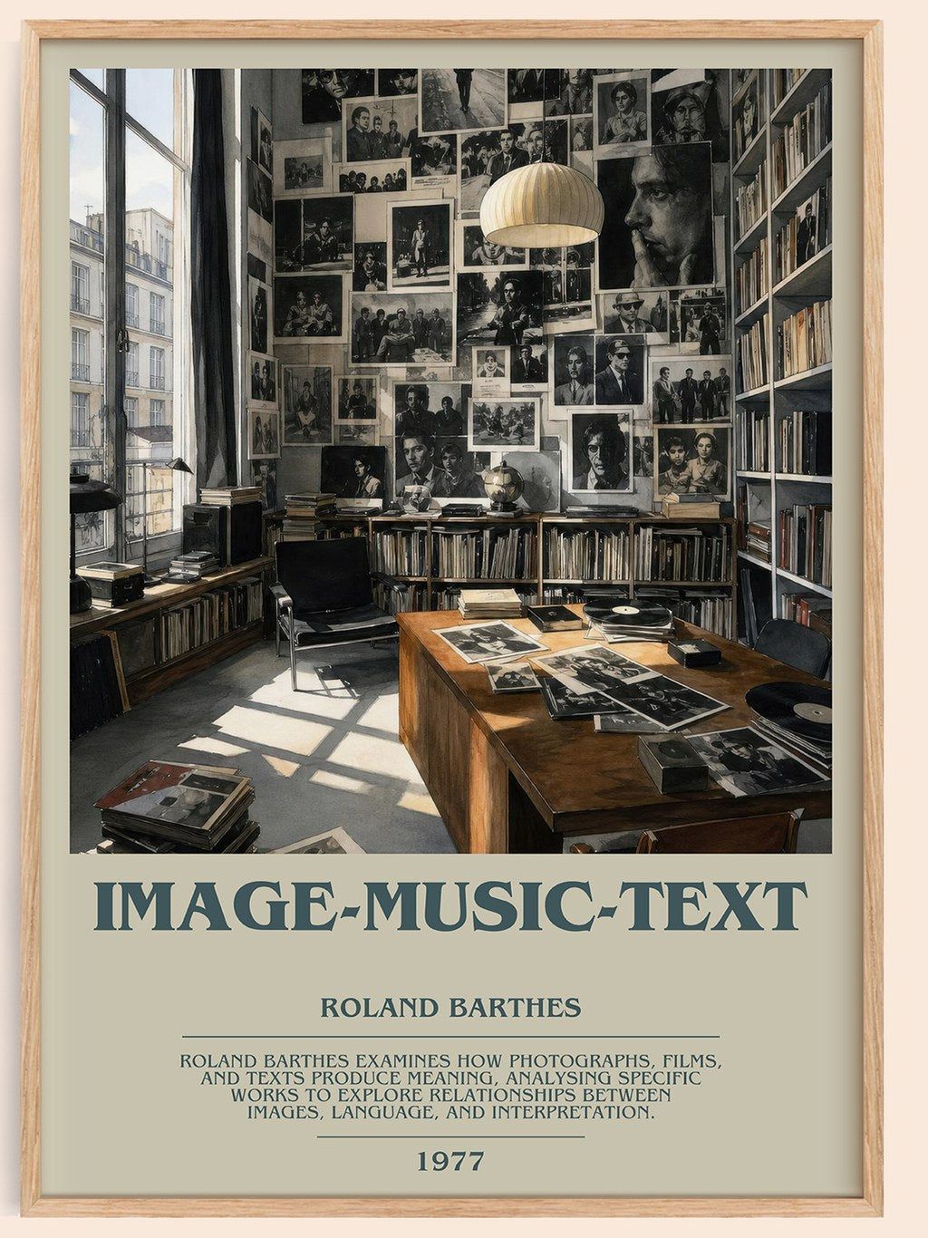 Image-Music-Text bookish book poster by Roland Barthes – framed literary art print
