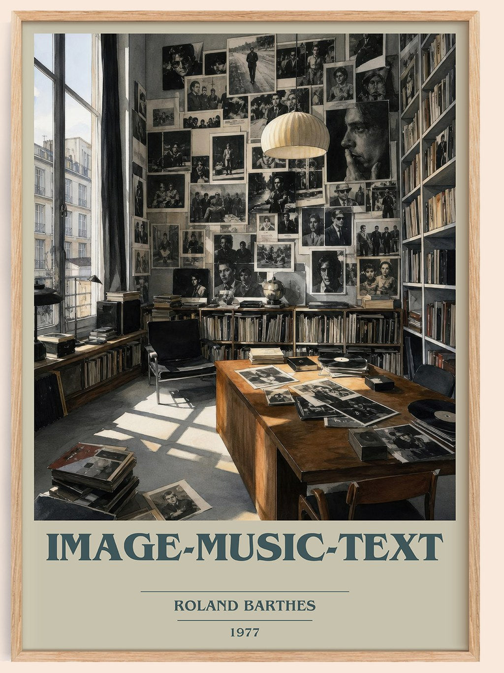 Image-Music-Text book cover book poster by Roland Barthes – framed literary art print