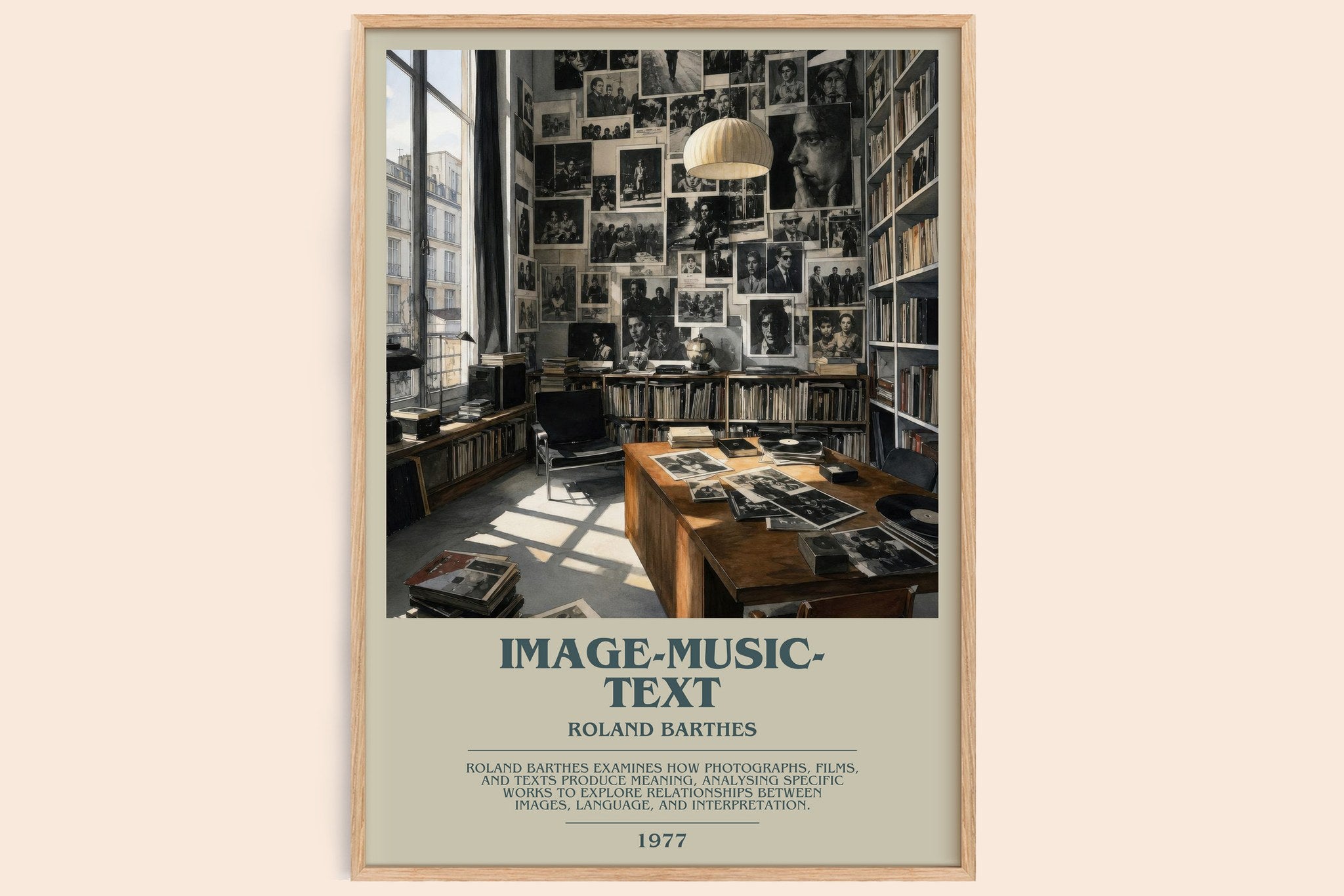 Image-Music-Text Bookish Wall Art by Roland Barthes