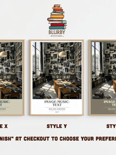 Image-Music-Text Book Cover Poster by Roland Barthes – Style X, Y and Z side by side – choose your finish