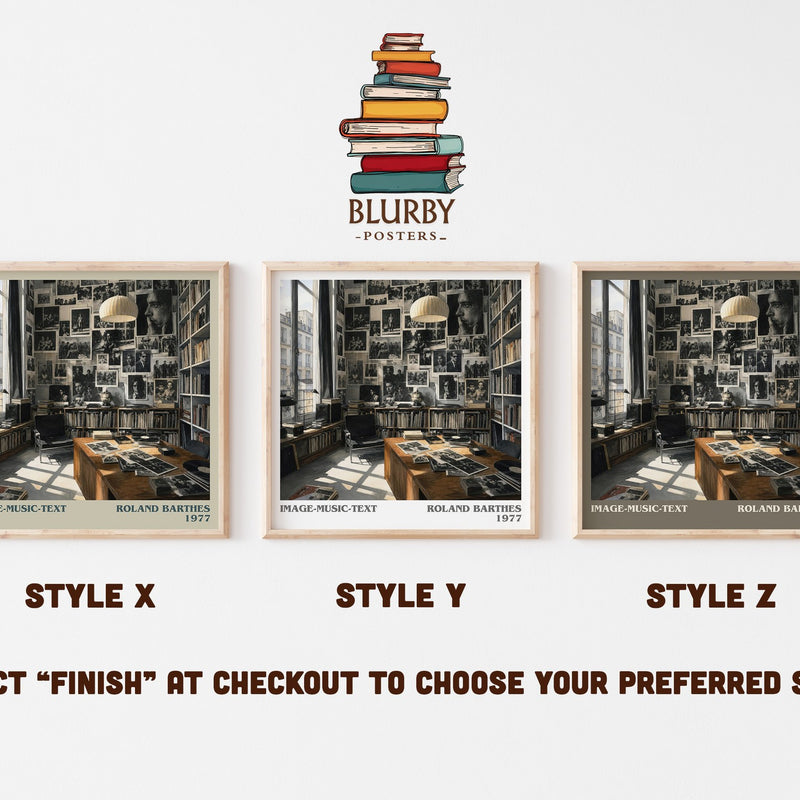 Image-Music-Text literary print in frame leaning in hallway – philosophy wall art