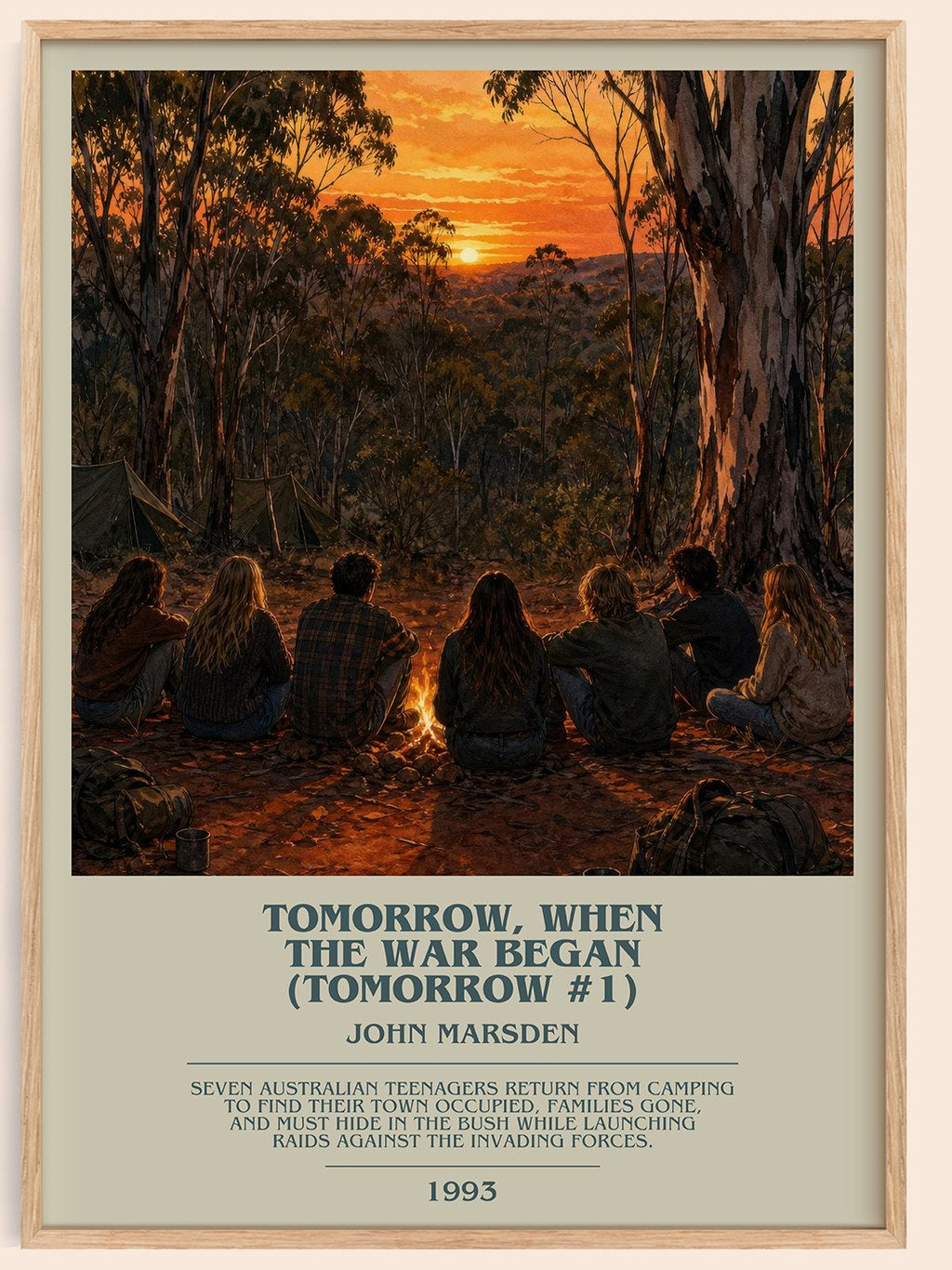 Tomorrow, when the war began (Tomorrow #1) bookish book poster by John Marsden – framed literary art print