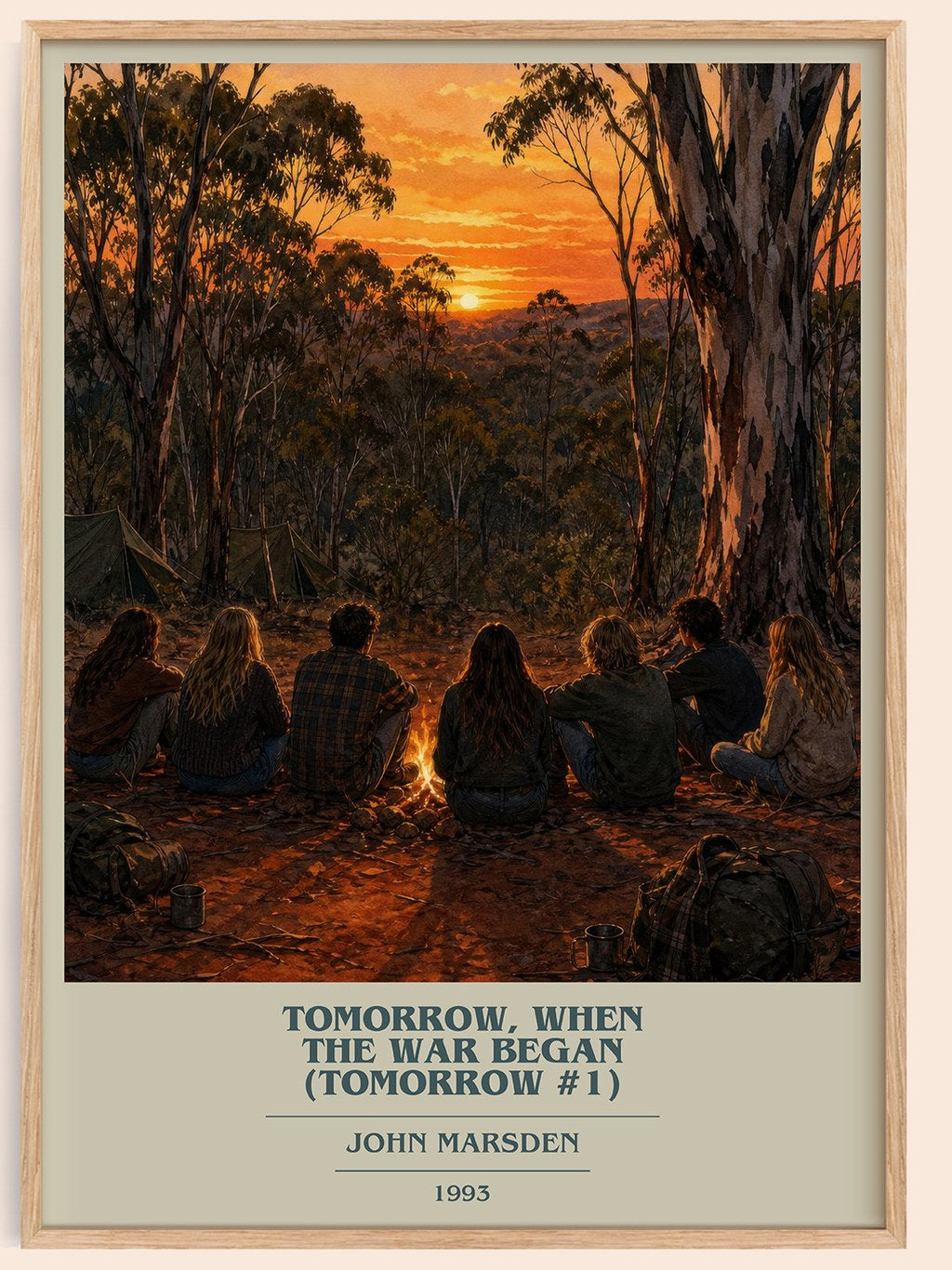 Tomorrow, when the war began (Tomorrow #1) book cover book poster by John Marsden – framed literary art print