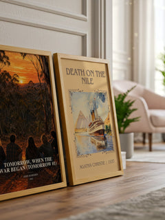 Tomorrow, when the war began (Tomorrow #1) watercolour print framed by window – literary home decor