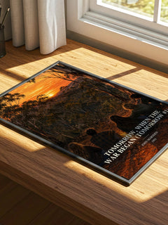 Tomorrow, when the war began (Tomorrow #1) watercolour book poster framed on wall – young adult wall art