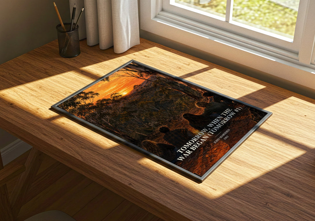 Tomorrow, when the war began (Tomorrow #1) watercolour book poster framed on wall – young adult wall art