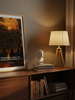 Tomorrow, when the war began (Tomorrow #1) watercolour print on bookshelf – John Marsden fan gift