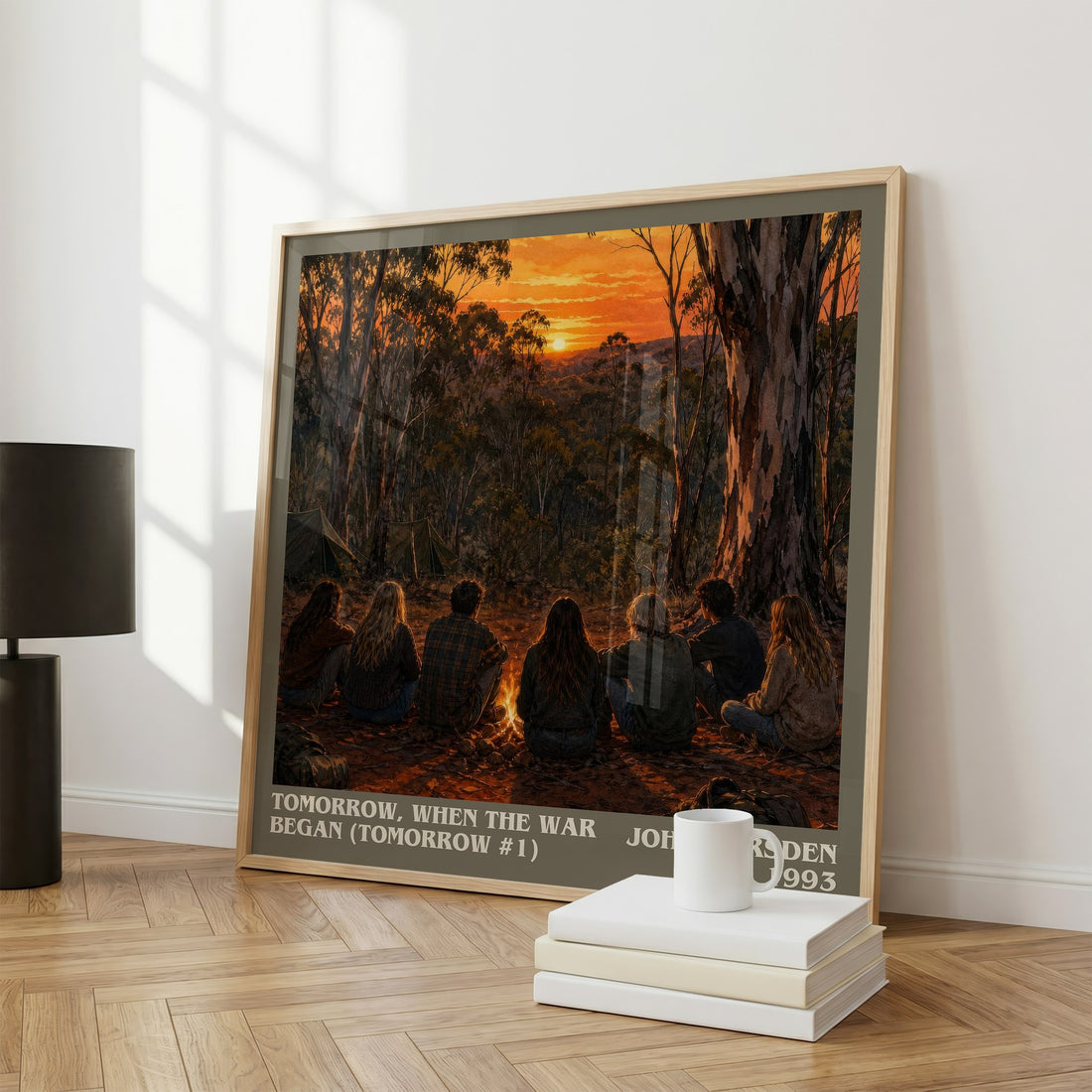 Tomorrow, when the war began (Tomorrow #1) literary print framed by window – literary home decor